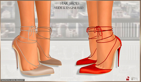 Second Life Marketplace - SAS - Star Nude & Engine Red Shoes (MB)
